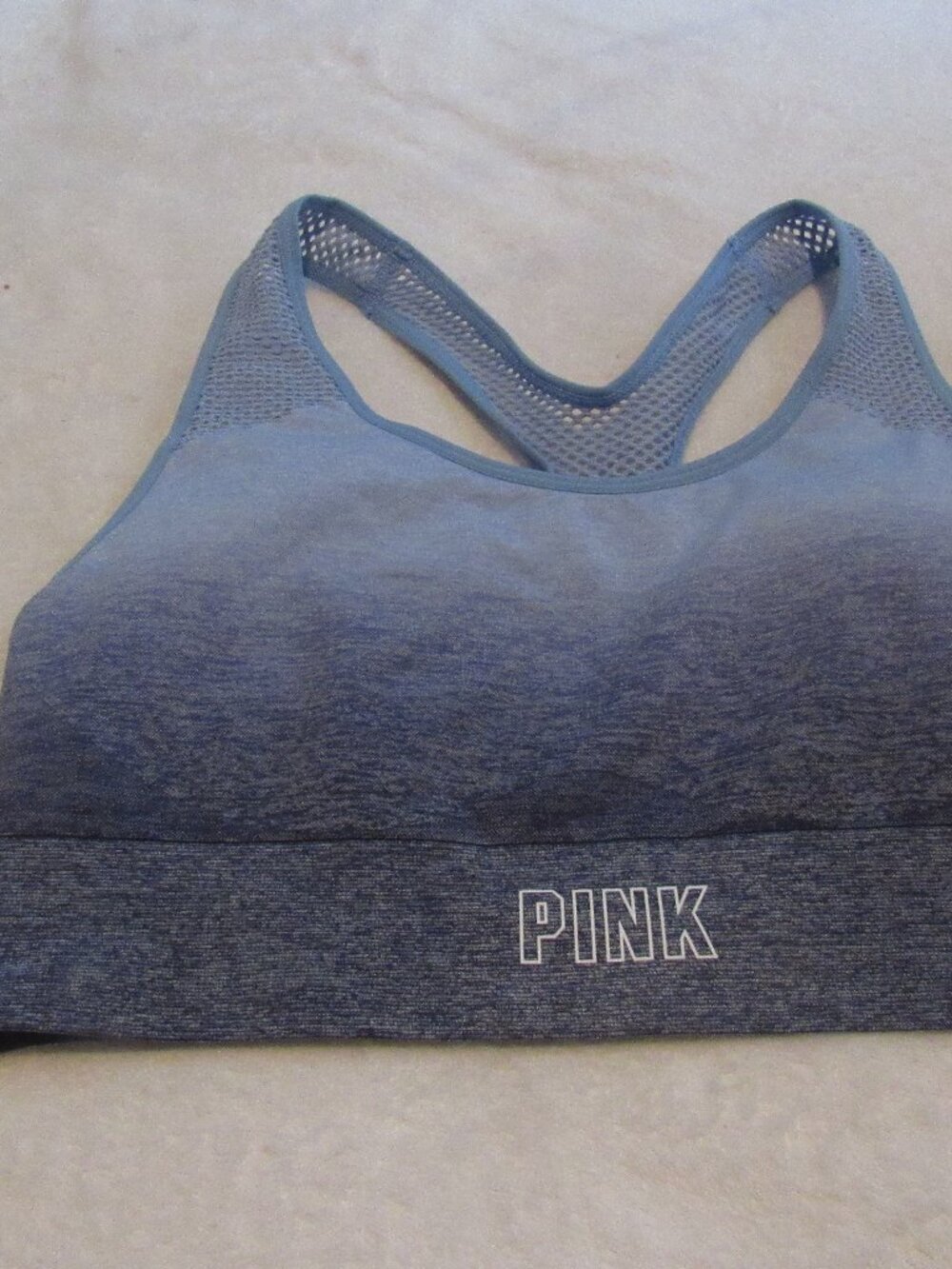 Victoria's Secret PINK Sport Bra Ombre Blue Bra Large NWT